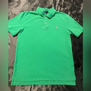 VTG Polo by Ralph Lauren Green Polo Shirt w/ Pink Logo Youth XL 18/20